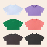 Crop top femme en coton 210 GSM de haute qualité, col rond, design personnalisé, crop top oversize sexy pour l'été