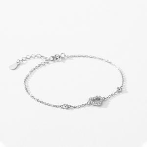 Pulsera de Cadena con Diseño de Corazón en Plata de Ley S925 con Circonitas para Mujer, Joyería Clásica y Moderna, Versión Personalizable en Cobre - Product Image 4