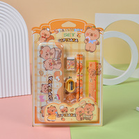 Ensemble de papeterie de dessin animé, comprenant crayon, cahier, règle, gomme, taille-crayon, fournitures scolaires pour étudiants, cadeaux de papeterie