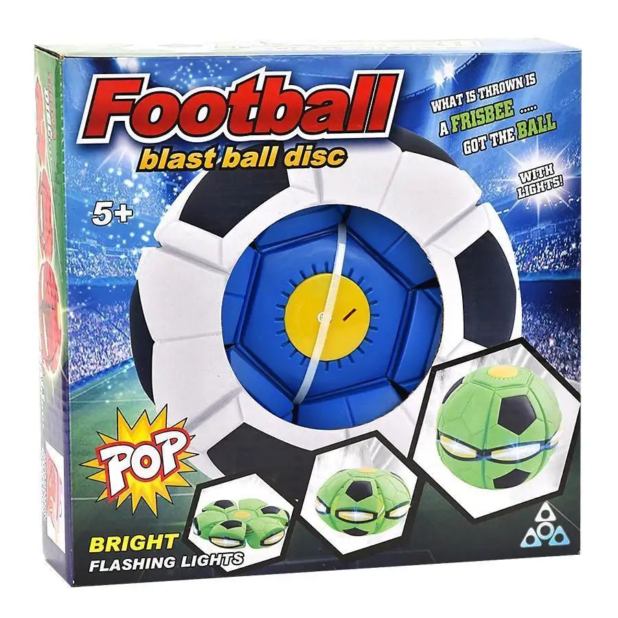 TikTok Hot Sale Kids decompression Flexible Interactive Bouncing Outdoor Magic UFO Flying Saucer flat vent Ball toy 3 lights