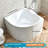 Baignoire triangulaire autoportante de style japonais de 0.8 à 1m de profondeur pour adultes, siège de bain moderne pour petite maison, vente en gros pour salles de bain modernes