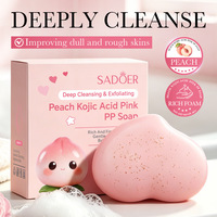 Savon Éclaircissant à l'Acide Kojique Pêche 90g, Fait Main, Hydratant, Vente Directe Usine, Prise en Charge OEM ODM, Marque Privée, Forme et Emballage Personnalisables