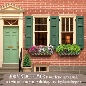 YULIN JIAFU Metal Chrome Plated Heavy Duty Window Box Railing Adjustable <strong>Brackets</strong> <strong>Hanging</strong> Flower Planter <strong>Basket</strong> Coco Liner - Product Image 4