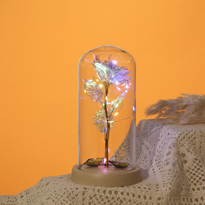La belle et la bête Rose dans un dôme en verre papillon cadeaux pour la fête des mères Light Up Rose éternelle - Product Image 2