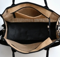 XUANANG Sac à provisions pliable durable Sac de plage naturel Logos personnalisables Pochette d'épicerie en jute légère minimaliste