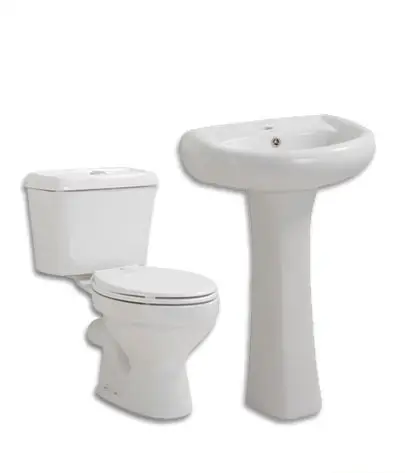 Zwei stück wc mit becken washdown sanitär ware bad wc-set