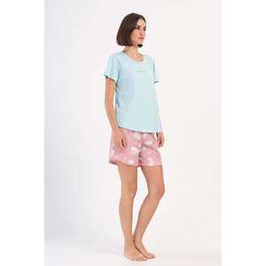 Chaqueta de dormir ovalada de manga corta con cuello redondo para mujer - Product Image 3