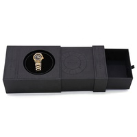 Boîte de rangement pour montres Seismo, dernier design, noire, avec ouverture automatique par levage et éjection