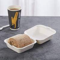 Biologisch afbreekbare PLA-gecoate bagasse clamshell voedselverpakking lunchbox wegwerpverpakking van suikerriet
