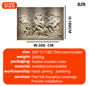 Relieve de Mármol Tallado a Mano con Escena de Guerra Griega Antigua de la Sociedad Británica de Exploración (BSA), Mural de Piedra con Batalla Épica para Decoración de Vestíbulos de Hoteles de Lujo y Paredes de Villas - Product Image 2