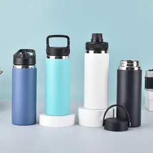 18oz 32oz Stainless Steel Water Bottle With Wide Mouth Bottle Outdoor Sports Double Wall Vacuum Water Bottle