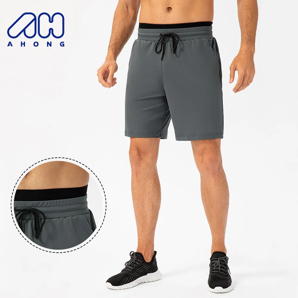 Best Sale Men's Double Waist High Elastic Quick Dry Fitness Loose Sweat Shorts Basketball Sports Breathable Men Gym Shorts