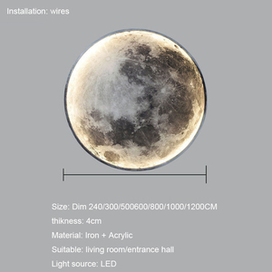 Moon <strong>Wall</strong> Sconce <strong>Plug</strong> <strong>in</strong> Modern LED <strong>Wall</strong> <strong>Light</strong> Black Indoor <strong>Wall</strong> <strong>Mounted</strong> Lighting Ceiling <strong>Light</strong> Fixture - Product Image 3
