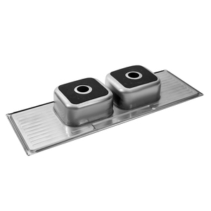 Châu Âu-Phong Cách Duy Nhất Lỗ Thiết Kế Công Suất Lớn 15050 Vòi Nước drainboard Đôi Bát Bồn Rửa Nhà Bếp Cấp Thực Phẩm Thép Không Gỉ - Product Image 3