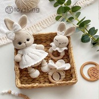 Mainan Gigitan Bayi Rajutan Tangan Bentuk Bunga - Kapas Lembut PP Cotton Sensory Shaker Hadiah Baby Shower Mainan Gigitan Bayi