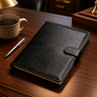 Carnet de notes professionnel en cuir PU avec reliure cousue et logo personnalisé, 120 feuilles, format B5 A4, fabrication OEM, vente en gros