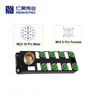 Boîte de Distribution électrique 8 voies connecteur M12 vis à 5 broches avec prise mâle M23 19 broches