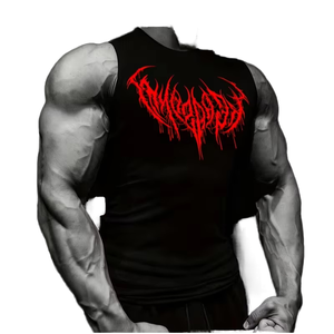 Camiseta Deportiva sin Mangas de Compresión Gótica para Hombre, Spandex/Poliéster, 180g, Tejido Transpirable, Ecológico, de Secado Rápido y Cómodo - Product Image 1