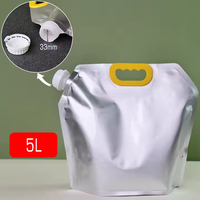 Sac debout écologique de 5 L 10L pour détergent liquide Pochette à bec en aluminium de 5 litres avec poignée en plastique pour emballage de gelée de lait