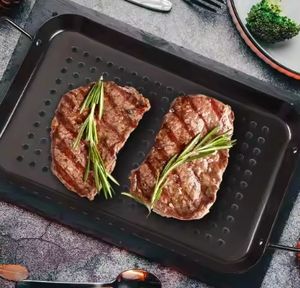 Offre Spéciale BBQ Grill Four Charbon De Bois Grill Alimentaire Pan En Acier Au Carbone Plateau Alimentaire Casseroles Antiadhésif <span class=keywords><strong>Plaque</strong></span> <span class=keywords><strong>Friteuse</strong></span> Rôti Plat De Cuisson pour Barbecue - Product Image 3