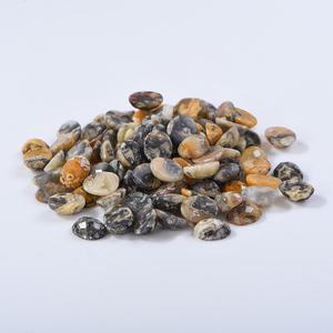 Groothandel Ovale Natuurlijke Gele Gekke Agaat Gefacetteerde Platte Bodem Losse Agaat Edelsteen Voor Diy Sieraden Maken - Product Image 6