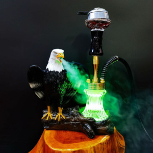 Juego de Hookah de Lujo con Estatua de Águila 3D, Figura de Halcón Dorado y Negro, Base de Vidrio Premium, Pipa de Shisha para Regalo o Salón - Product Image 4
