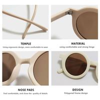 Produits tendance 2025 Lunettes de soleil pour enfants colorées café rouge vert rose jaune Mode enfant UV400 Monture ronde Matériel PC