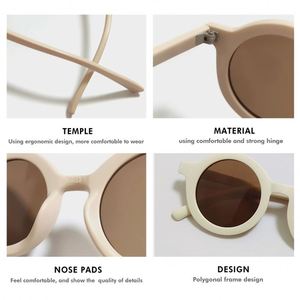 Prodotti di Tendenza 2025 Occhiali da Sole per Bambine Colorati Rosso Caffè Verde Rosa Giallo Moda Bambini UV400 Montatura Rotonda Materiale PC - Product Image 3