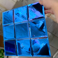 Autocollant mural pour téléviseur en mosaïque de verre cristal biseauté de style européen, auto-adhésif