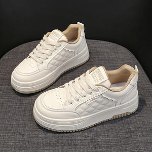 Zapatillas Blancas de Plataforma con Suela Gruesa para Mujer, Nueva Colección Primavera, Cuero Genuino, Estilo Casual Deportivo para Caminar - Product Image 3