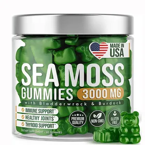 Gummies di muschio di mare con estratto di alghe naturali vegane personalizzate in fabbrica per la cura della pelle Detox e il supporto immunitario della tiroide