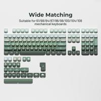 XVX Keycaps – Kit de touches PBT à sublimation vert dégradé, 132 touches, personnalisé pour clavier mécanique, mignon