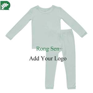 Abbigliamento per neonati <span class=keywords><strong>vestiti</strong></span> per neonati in tessuto naturale tinta unita maniche lunghe con volant 1 pigiama in bambù con cerniera per bambini - Product Image 2