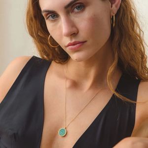 Joyería fina plata esterlina 925 ágata negra ónix piedra preciosa natural joyería simple moneda círculo disco colgante collar de plata - Product Image 4