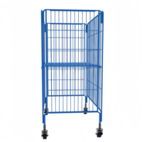 Chariot de rangement mobile multi-niveaux ALWORLD CH07102 en acier galvanisé robuste avec cage en fil métallique, capacité personnalisée de 0,19 m³