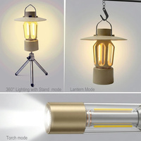 Lampe LED compacte magnétique à intensité variable en ABS, rechargeable, pour camping-car, caravane et auvent, avec port Type C
