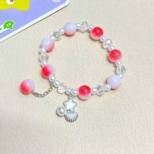 Bracelet extensible pour femme en perles de verre colorées de 10 mm, imitation perle de coquillage, style plage océanique, cadeau - Product Image 6