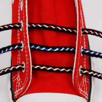 Lacets de chaussures en polyester haute résistance à motif ondulé, multicolores contrastés, pour accessoires de chaussures
