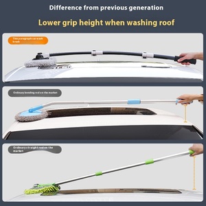 <span class=keywords><strong>Brosse</strong></span> de lavage de voiture rétractable douce anti-dommages avec manche courbé – Outil de nettoyage spécial pour essuie-glace - Product Image 3