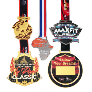 Medaglia Sportiva Personalizzata in Lega di Zinco 3D Economica con Nastro per Maratona e Gare di Corsa - Product Image 3