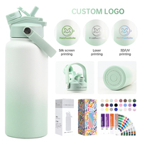 Bouteille d'Eau Isotherme à Double Paroi en Acier Inoxydable, Personnalisable avec Logo OEM, de 18oz 32oz 24oz 25oz