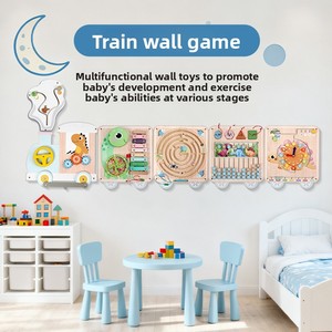 Trenino Multifunzione in Legno per Asilo Nido, Gioco da Parete per <span class=keywords><strong>Bambini</strong></span>, Puzzle Educativo per lo Sviluppo Cognitivo, <span class=keywords><strong>2</strong></span>-4 <span class=keywords><strong>Anni</strong></span>, Novità - Product Image 1
