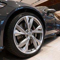 Jantes de voiture en alliage d'aluminium forgé de haute qualité de 19, 20 et 21 pouces, couleur argent, avec couvercles noirs, adaptées aux berlines Audi