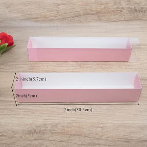 Boîtes cadeaux en chocolat avec couvercle transparent, boîtes à dessert en papier de couleur et de taille personnalisées, emballage alimentaire pour macarons aux fraises, biscuits - Product Image 6