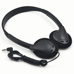 3,5mm negro uno con cable enchufe de auriculares barato/diadema auriculares y aerolíneas auriculares - Product Image 2