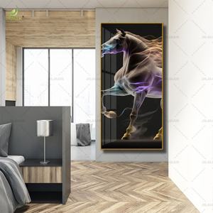 Decoración de Lujo, Lienzo Impreso en Alta Definición con Imagen de Caballo, Pintura de Porcelana de Cristal, Decoración para el Hogar y Pintura Mural LED - Product Image 3