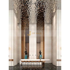 Lámina de Acero Inoxidable J364 SS 201 304 430 con Acabado PVD Color Oro Espejo, Diseño de Onda de Agua, para Decoración de Paneles de Pared y Techo - Product Image 1