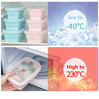 Boîte à Lunch en Silicone pour micro-ondes, pliables, pour enfants et adultes, stockage des aliments, avec couvercles, pliables
