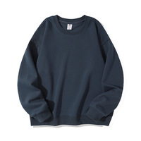Nouvelle collection d'automne, sweat-shirt à col rond en coton uni 300g avec logo personnalisé, haut décontracté à manches longues pour homme