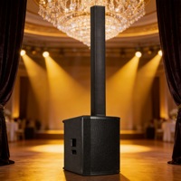 Haut-parleur colonne professionnel FUNINC FN-PA77 avec boîtier en contreplaqué et grille métallique, système PA pour événements d'entreprise, mariages, utilisation mobile